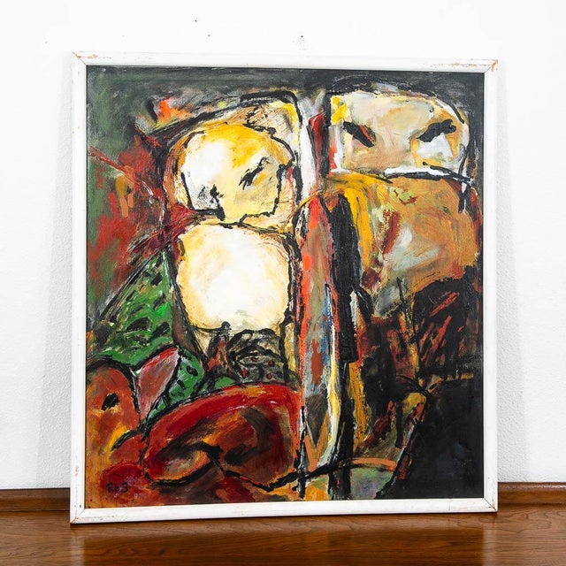 Great abstract oil painting on canvas. Signed "RKB" on the bottom corner. Recently imported from Denmark.