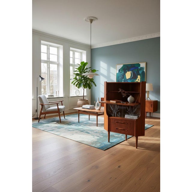 Danish Corner Cabinet in Teak with Bar Cabinet and Glass Doors by Gunni Omann for Omann Jun, 1960 For Sale - Image 6 of 12