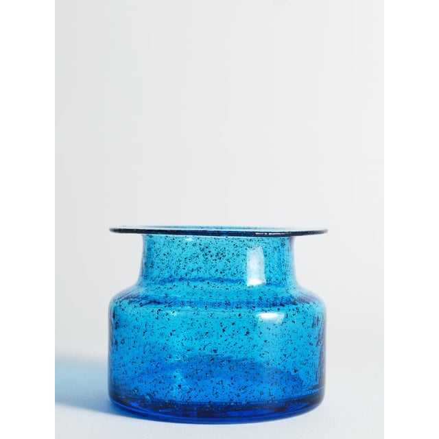 Cobalt Blue Bubble Glass Vases by Erik Höglund for Boda, 1960, Set of 2 For Sale - Image 16 of 18