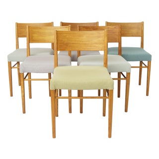 Vintage Beech Dining Chairs, Germany 1970s, Set of 6 For Sale