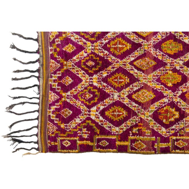1960s Mid-20th Century Vintage Tribal Moroccan Wool Rug in Purple For Sale - Image 5 of 9