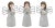 Floral Etched Angel Figurine (Set of 3) For Sale