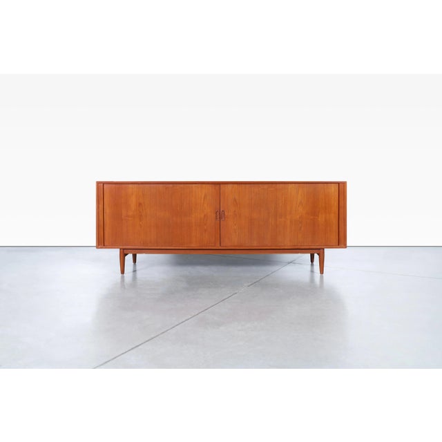 Wood 1950s Danish Modern Teak Tambour Door Credenza by Arne Vodder for Sibast Mobler For Sale - Image 7 of 12