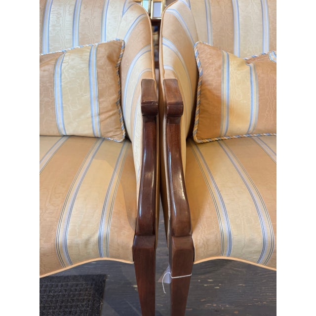 Textile 20th Century Vintage Striped Hickory Side Chairs For Sale - Image 7 of 9