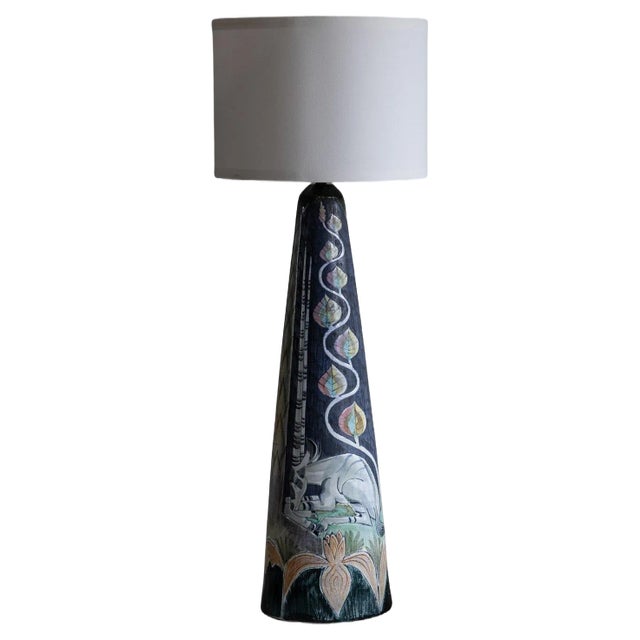 Oryx Floor Lamp by Marian Zawadzki for Tilgmans Ceramics, Sweden, 1960 For Sale