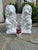 Rustic European Vintage French White Painted Concrete Lions - A Pair For Sale - Image 3 of 15