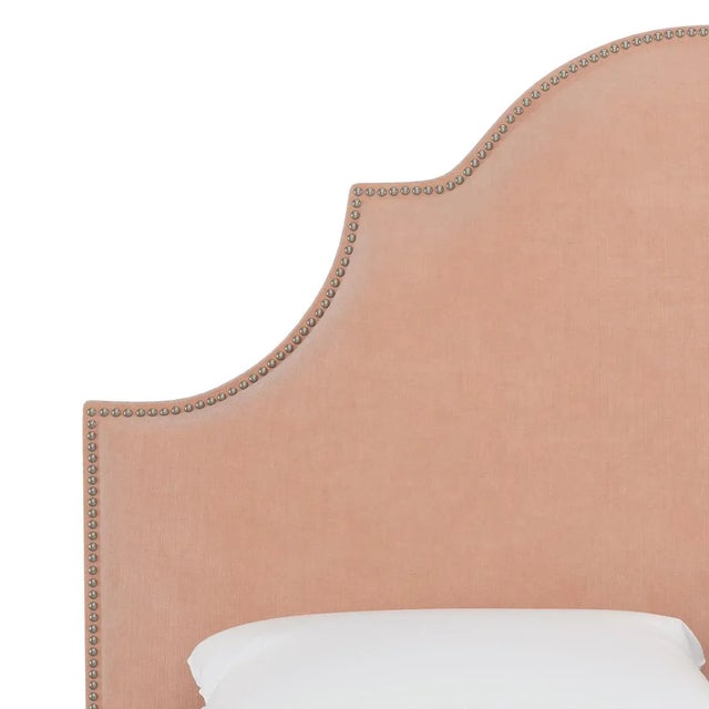 Spritely Home Halsted Headboard in Pink Champagne Luxe Velvet, California King For Sale - Image 4 of 7