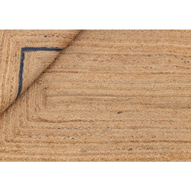 Navy Blue Jute Scalloped Rug Weave 3x5Ft. For Sale - Image 12 of 12