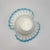 Fenton Art Glass Company Vintage Fenton Milkglass Aqua Crest Crimped Round Bowl For Sale - Image 4 of 6