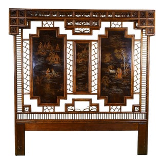 Vintage Chinoiserie Bamboo King Headboard For Sale