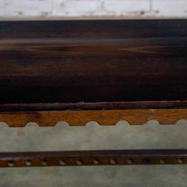 Late 19th to Early 20th Century Wilhelminian or Jacobean Revival Oak Side or Lamp Table With 2 Tier Design For Sale - Image 9 of 18
