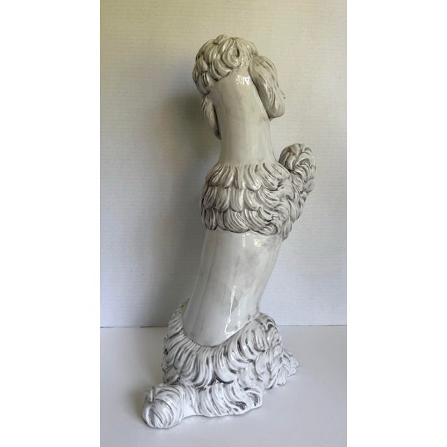 Vintage Italian Ceramic Standing Poodle Dog Sculpture For Sale - Image 9 of 13