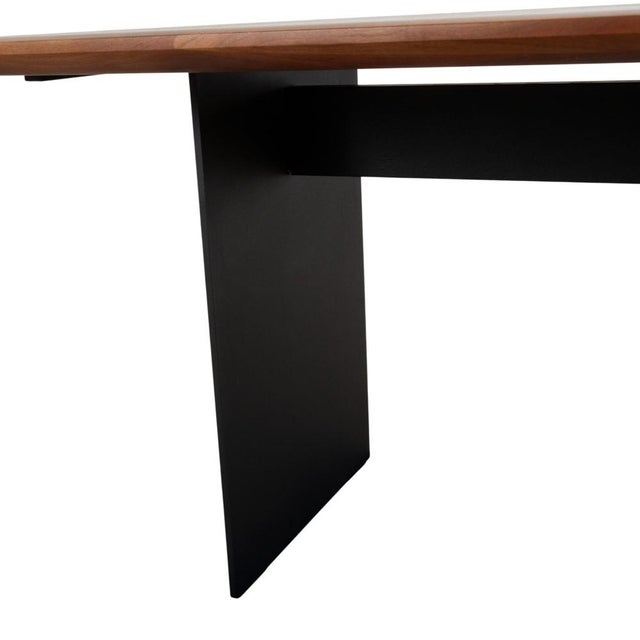 Janua Basket Wood and Metal Dining Table in Brown and Anthracite For Sale - Image 6 of 10