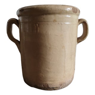 Southern Italian Cream-Colored Glazed Terracotta Salad Bowl For Sale