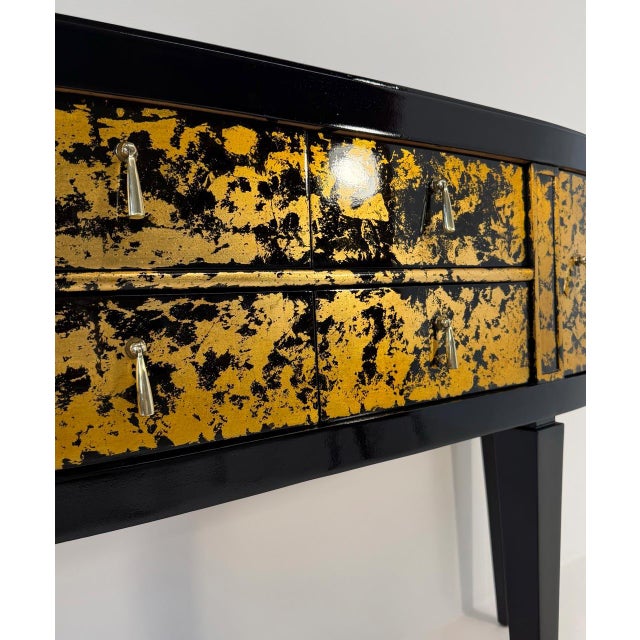 Black French Art Deco Black and Gold Sideboard, Late 1940s For Sale - Image 8 of 14