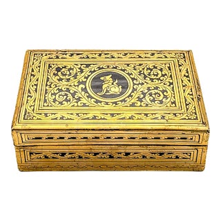 Vintage Mid-Century Burmese Black & Gold Shwe Zawa Lacquer Chinthe Box For Sale