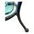 Metal Mexican Glass Vase With Black Scroll Metal Stand, Green Tinted Trumpet Vase, Spanish Revival Mediterranean Decor, 11 Inch For Sale - Image 7 of 11