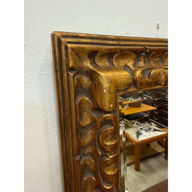 Small Vintage Carved Gilded Wood Mirror For Sale In Miami - Image 6 of 7