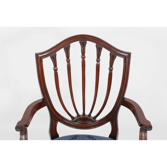 Vintage English Hepplewhite Revival Dining Chairs, Set of 10 For Sale - Image 5 of 18