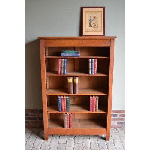 Brown Antique Open Oak Bookcase, 1800s For Sale - Image 8 of 10