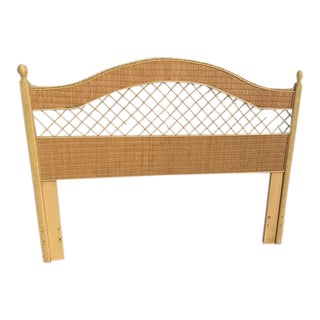 Henry Link Vintage Wicker Queen Headboard For Sale
