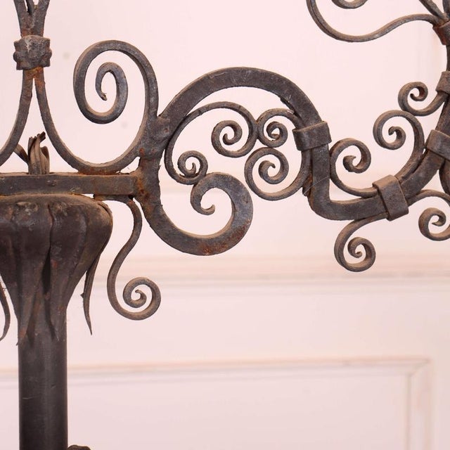 Metal Italian Floor-Standing Altar Candleholder For Sale - Image 7 of 8