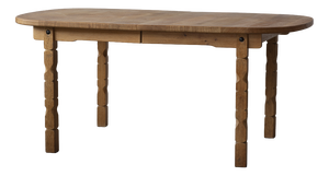 Danish Brutalist Oak Dining Table with Carved Legs, 1970s, Set of 2