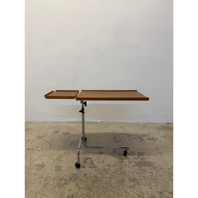 Danecastle Danish Modern Teak and Chrome Adjustable Reading Tray Table, 1970s For Sale In Miami - Image 6 of 16