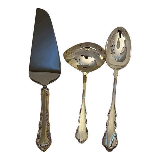 Vintage Reed & Barton Dresden Rose Silverplate Serving Utensils 3