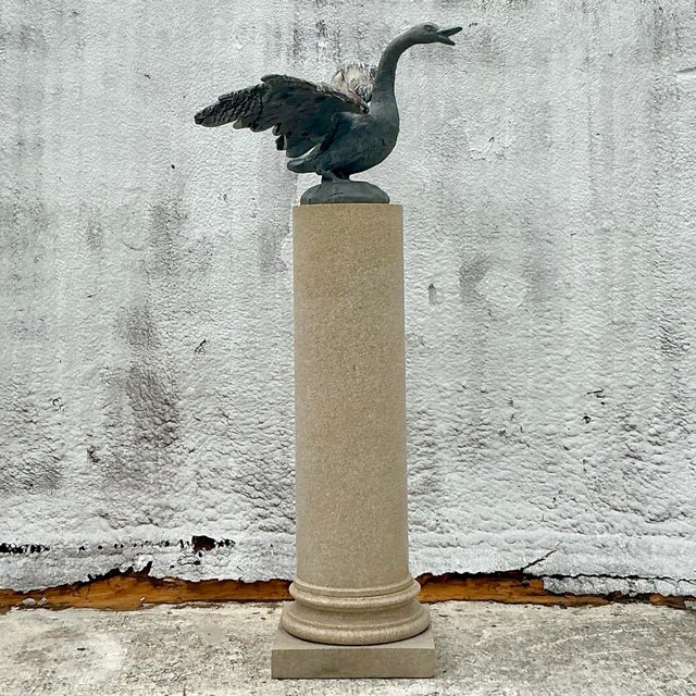 Vintage Regency Solid Granite Columns - a Pair For Sale - Image 9 of 9