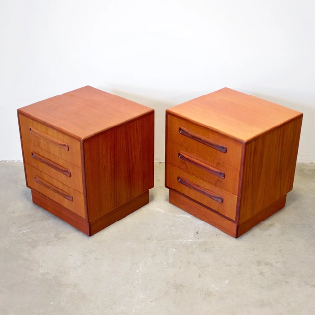 G Plan G-Plan "Fresco" Teak Pair of 3 Drawer Nightstands For Sale - Image 4 of 6