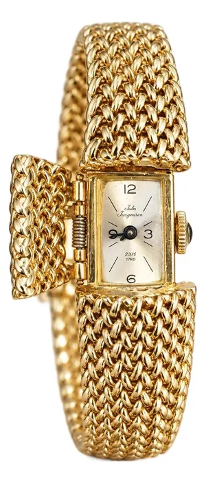Vintage Solid 14k Yellow Gold Woven Wide Secret Watch Bracelet