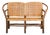 Vintage Old Hickory Hoop Settee with Woven Rattan Back and Seat For Sale