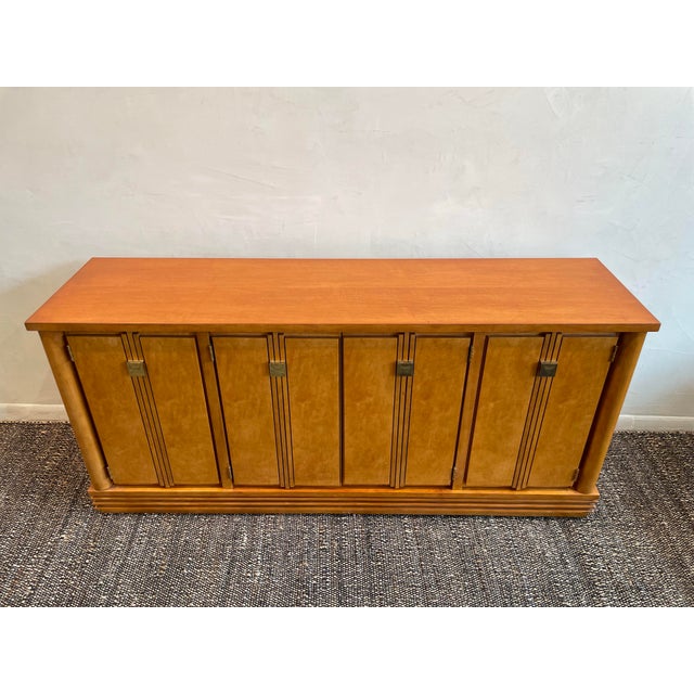 Vintage 1970s Hickory White Credenza Dresser Art Deco Style For Sale In Chicago - Image 6 of 11