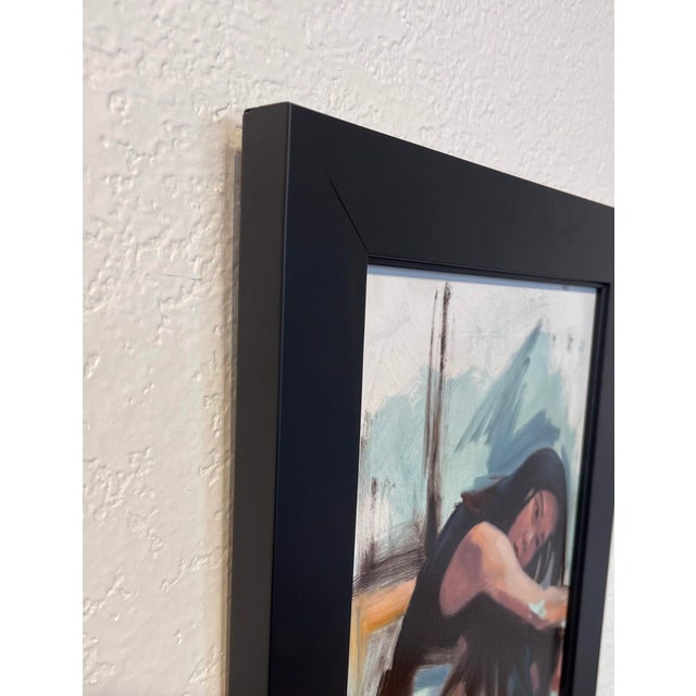 Limbo by Ryan Morse | Oil on Board Portrait of a Woman in a Relaxed Pose For Sale - Image 4 of 4