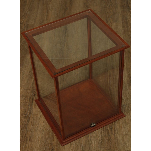 Custom Quality Cherry and Glass Table Top Display Chairish
