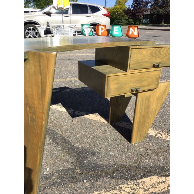 Mid-Century Modern Mid-Century "Boomerang" Atomic Curved Desk For Sale - Image 3 of 11