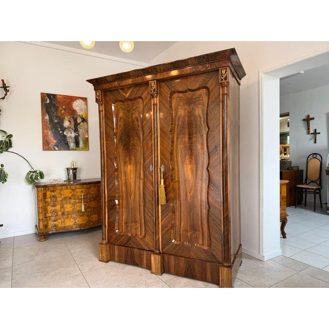 Antique Empire Columned Hall Cabinet For Sale - Image 8 of 18