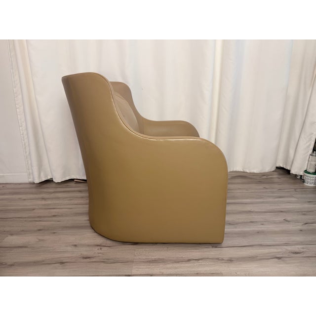 Tan 2020s Attributed to Gregorius Pineo Custom Leather Lounge Chairs - A Pair For Sale - Image 8 of 11