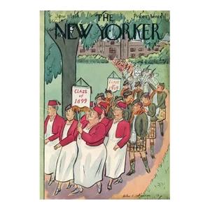 1934 Vintage New Yorker Cover, June 9 (Helen Hokinson), Original New Yorker Magazine Cover, College, Reunion
