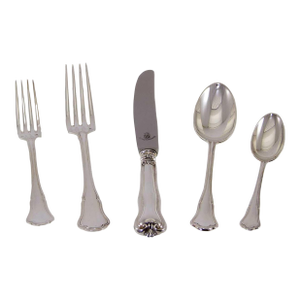 1990s Contour Sterling Silver Hand-Crafted 5-Piece Flatware Place-Setting