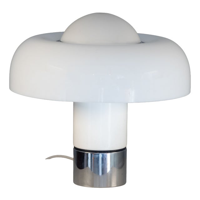 Space Age White Brumbury Table Lamp from Guzzini, 1970s For Sale