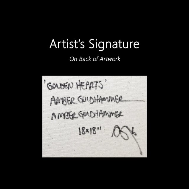 Playful Graffiti Painting Street Art "Golden Hearts" Original Artwork by Amber Goldhammer For Sale - Image 9 of 10