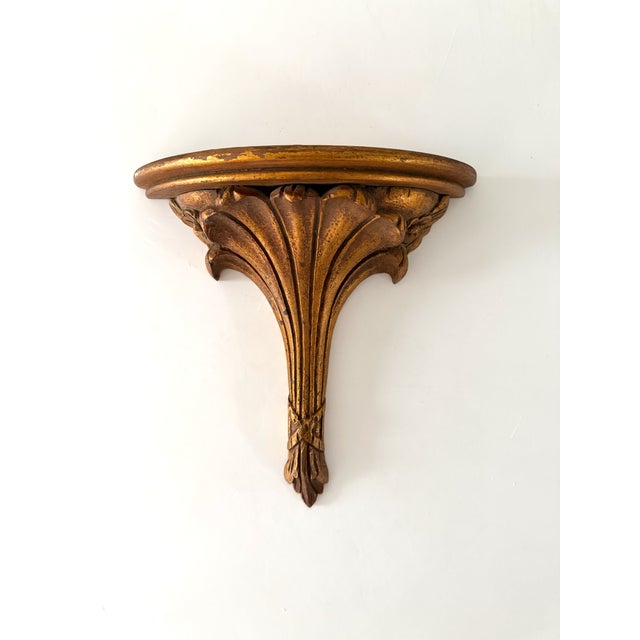 Hollywood Regency Hollywood Regency Gilt Shelf Brackets, a Pair For Sale - Image 3 of 11