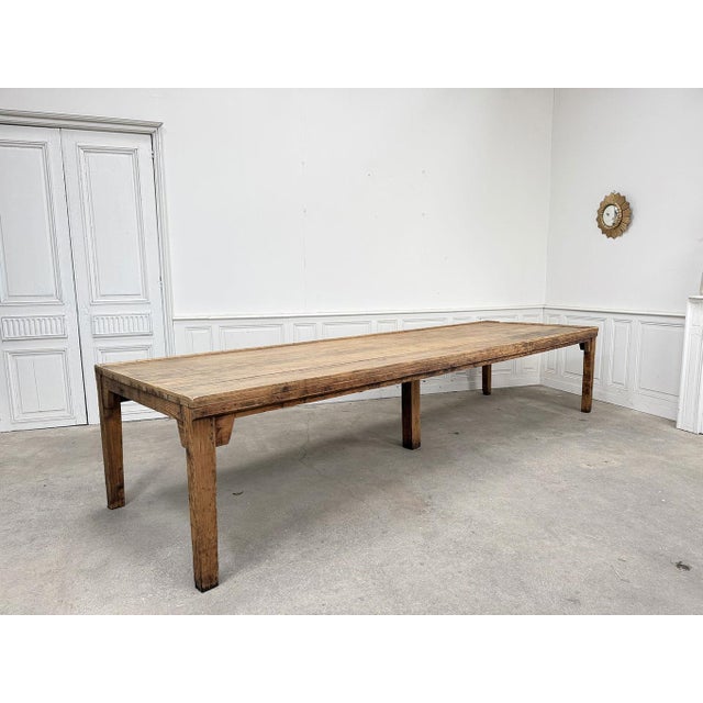 Large Fir Dining or Work Table, 1920s For Sale - Image 10 of 10