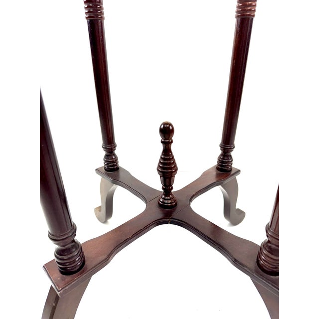 Mid-20th Century English Regency Revival Mahogany Marble Top Plant Stand For Sale - Image 4 of 11