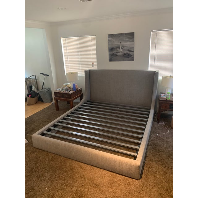 Room and Board Marlo California King Grey Cement Bed Frame Chairish