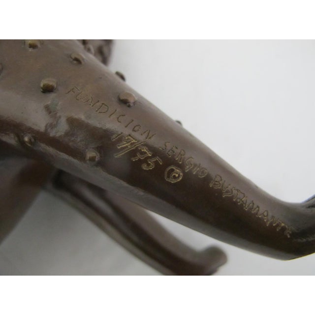 Sergio Bustamante Mexico Bronze Cat Lion With Human Face Sculpture For Sale - Image 11 of 12