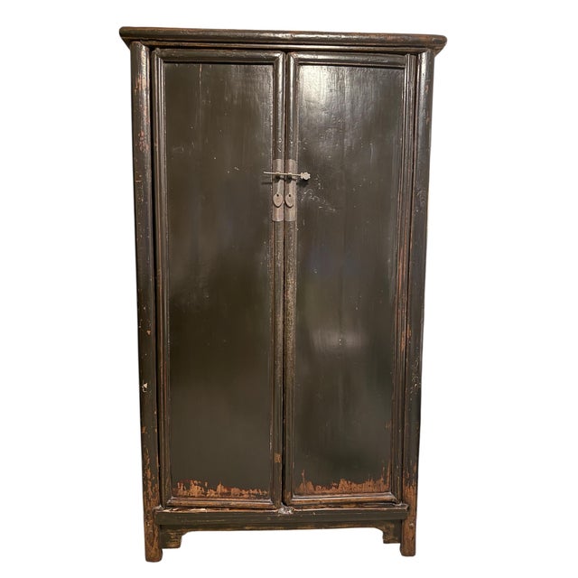 Early 19th Century Chinese Black Lacquered Scholars Cabinet For Sale - Image 9 of 9