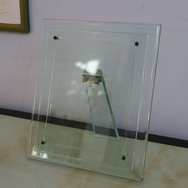 Fontana Arte Vintage Glass and Brass Photo Frame by Pietro Chiesa for Fontana Arte For Sale - Image 4 of 7